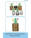 Diş Fırçalığı Tezgah Üstü Altın Eskitme Renk Diş Fırçası Standı Y Desenli Model